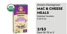 Bristol Farms Annie's Homegrown MAC & CHEESE MEALS offer