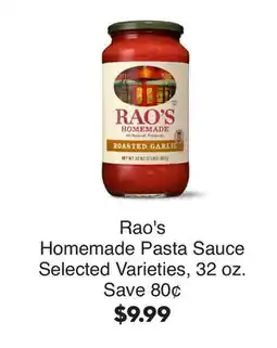 Bristol Farms Rao's Homemade Pasta Sauce offer