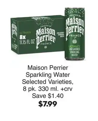 Bristol Farms Maison Perrier Sparkling Water offer