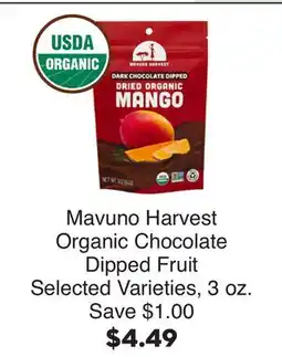 Bristol Farms Mavuno Harvest Organic Chocolate Dipped Fruit offer