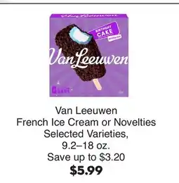 Bristol Farms Van Leeuwen French Ice Cream or Novelties offer