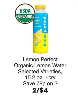 Bristol Farms Lemon Perfect Organic Lemon Water offer