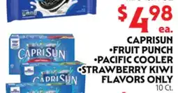 La Chiquita Food Market CAPRISUN FRUIT PUNCH PACIFIC COOLER STRAWBERRY KIWI FLAVORS ONLY offer