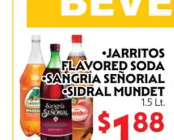 La Chiquita Food Market JARritos FLAVORED SODA • SANGRIA SEÑORIAL • SIDRAL MUNDet offer