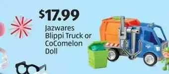 Aldi Jazwares Blippi Truck Or CoComelon Doll offer