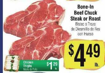 Big Saver Foods Bone-In Beef Chuck Steak Or Roast offer