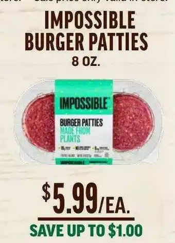 Central Market Impossible Burger Patties offer