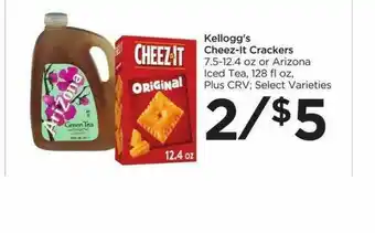 Foods Co Kellogg's Cheez-It Crackers Or Arizona Iced Tea offer