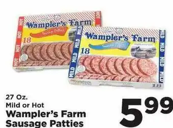 IGA 27 Oz. Mild Or Hot Wampler's Farm Sausage Patties offer