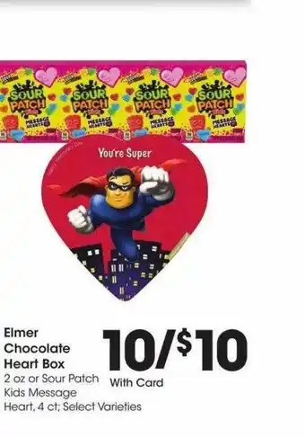 JayC Elmer Chocolate Heart Box Or Sour Patch Kids Message Heart offer