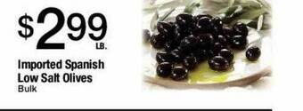 Jons International Imported Spanish Low Salt Olives offer