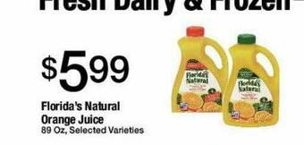 Jons International Florida's Natural Orange Juice offer