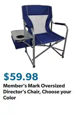 Sam's Club Member's Mark Oversized Director's Chair, Choose your Color offer