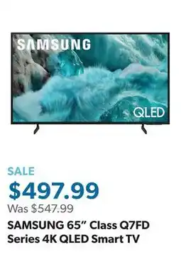 Sam's Club SAMSUNG 65 Class Q7FD Series 4K QLED Smart TV offer