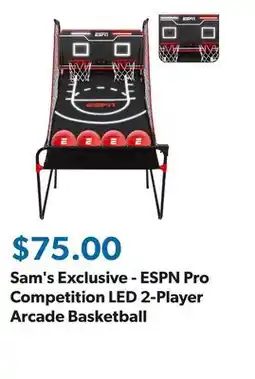 Sam's Club Sam's Exclusive - ESPN Pro Competition LED 2-Player Arcade Basketball offer