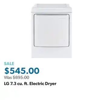 Sam's Club LG 7.3 cu. ft. Electric Dryer offer
