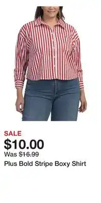 TJ Maxx Plus Bold Stripe Boxy Shirt offer