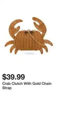 TJ Maxx Crab Clutch With Gold Chain Strap offer