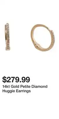 TJ Maxx 14kt Gold Petite Diamond Huggie Earrings offer