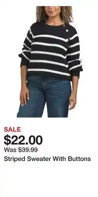 TJ Maxx Striped Sweater With Buttons offer
