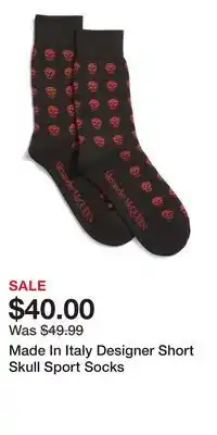 TJ Maxx Made In Italy Designer Short Skull Sport Socks offer