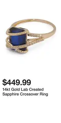 TJ Maxx 14kt Gold Lab Created Sapphire Crossover Ring offer