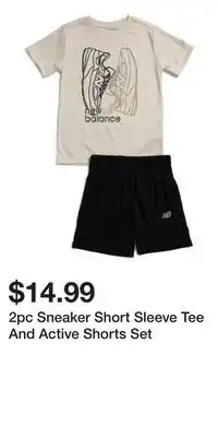 TJ Maxx 2pc Sneaker Short Sleeve Tee And Active Shorts Set offer