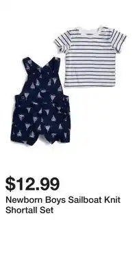 TJ Maxx Newborn Boys Sailboat Knit Shortall Set offer
