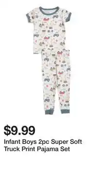 TJ Maxx Infant Boys 2pc Super Soft Truck Print Pajama Set offer