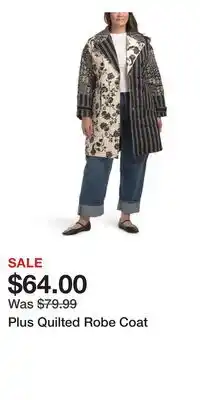 TJ Maxx Plus Quilted Robe Coat offer