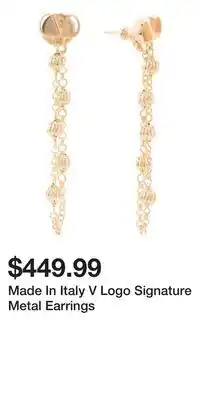 TJ Maxx Made In Italy V Logo Signature Metal Earrings offer