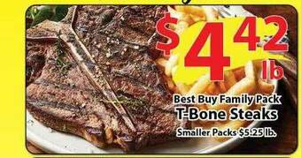 Wholesale Food Outlet Best Buy Family Pack T-Bone Steaks offer