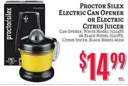 Trade Fair Supermarket Proctor Silex Electric Can Opener or Electric Citrus Juicer offer