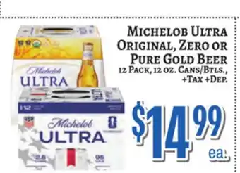 Trade Fair Supermarket Michelob Ultra Original, Zero Or Pure Gold Beer offer