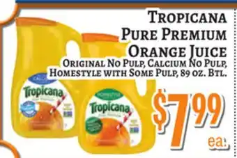 Trade Fair Supermarket TROPICANA PURE PREMIUM Orange Juice offer
