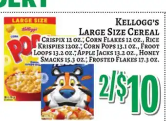 Trade Fair Supermarket KELLOGG'S LARGE SIZE CEREAL offer
