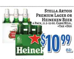 Trade Fair Supermarket Stella Artois Premium Lager OR Heineken Beer offer
