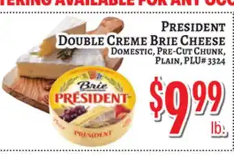 Trade Fair Supermarket PRESIDENT DOUBLE CREME BRIE CHEESE offer