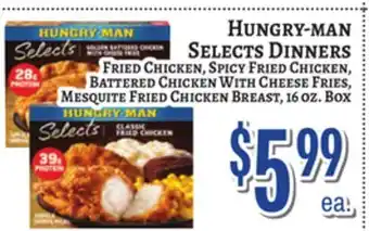 Trade Fair Supermarket HUNGRY-MAN SELECTS DINNERS offer