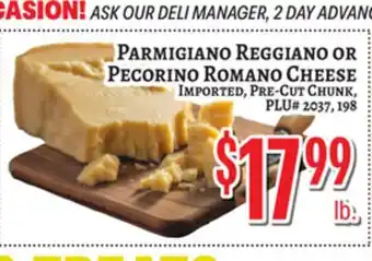 Trade Fair Supermarket PARMIGIANO REGGIANO OR PECORINO ROMANO CHEESE offer