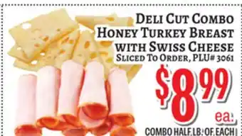 Trade Fair Supermarket DELI CUT COMBO HONEY TURKEY BREAST WITH SWISS CHEESE offer