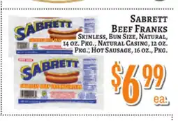 Trade Fair Supermarket Sabrett BEEF FRANKS offer