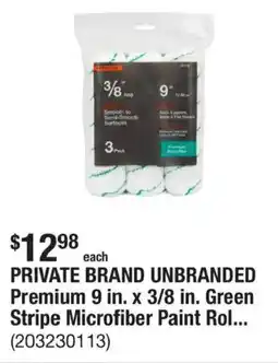 The Home Depot Premium Green Stripe Microfiber Paint Rolller offer