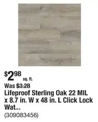 The Home Depot Lifeproof Sterling Oak offer