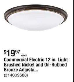 The Home Depot Commercial Electric Light Brushed Nickel and Oil-Rubbed Bronze offer
