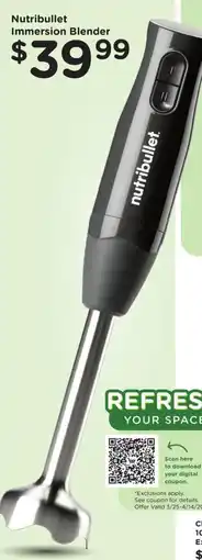 Kroger Nutribullet Immersion Blender offer