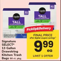 ACME Signature SELECT 13 Gallon Drawstring Kitchen Trash Bags offer