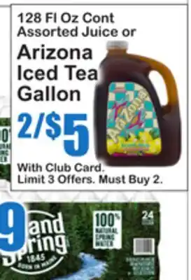 SuperFresh 128 Fl Oz Cont Assorted Juice or Arizona Iced Tea Gallon offer