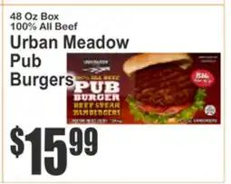 SuperFresh 48 Oz Box 100% All Beef Urban Meadow Pub Burgers offer