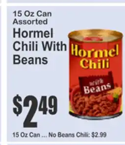 SuperFresh 15 Oz Can Assorted Hormel Chili With Beans offer